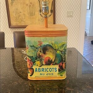 Stunning, Vintage Fruit Print Table Lamp
